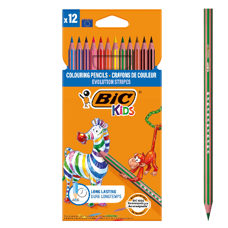 Bic drvene boje Evolution Stripes 1/12