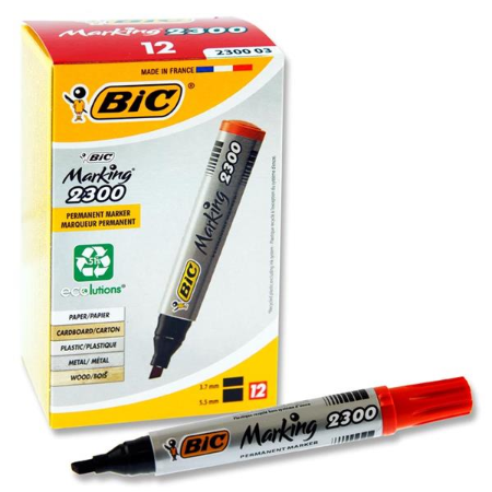 Bic permanent marker crveni 2300 kosi vrh