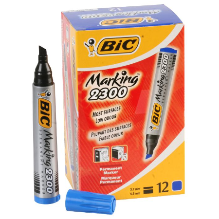 Bic permanent marker plavi 2300 kosi vrh