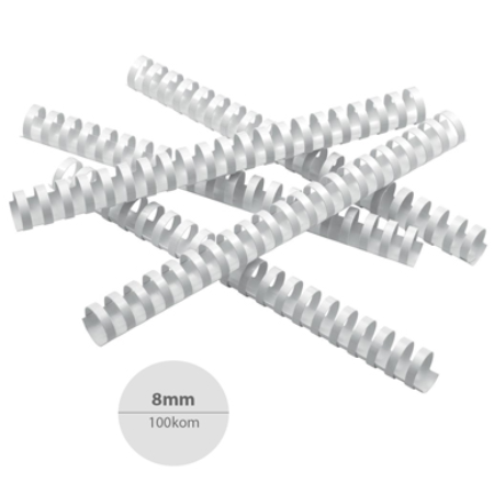 Spirala plastična za koričenje 8mm